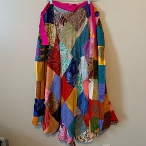vintage patchwork wrap skirt